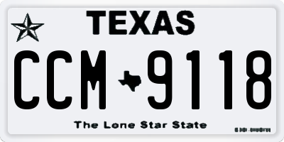 TX license plate CCM9118