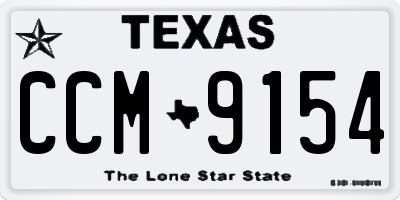 TX license plate CCM9154