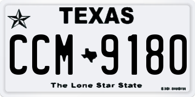 TX license plate CCM9180