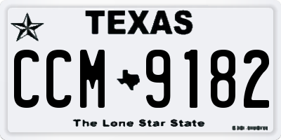 TX license plate CCM9182