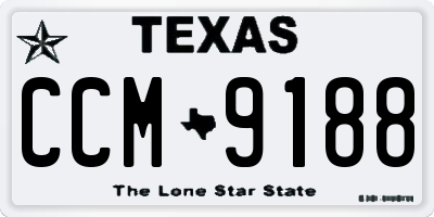 TX license plate CCM9188
