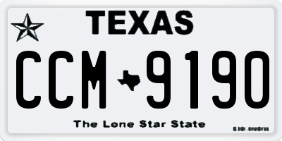 TX license plate CCM9190