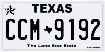 TX license plate CCM9192