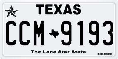 TX license plate CCM9193