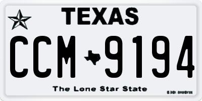 TX license plate CCM9194