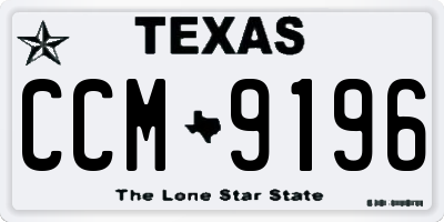 TX license plate CCM9196