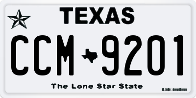 TX license plate CCM9201