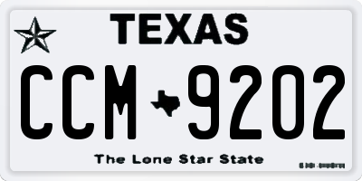 TX license plate CCM9202