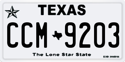 TX license plate CCM9203