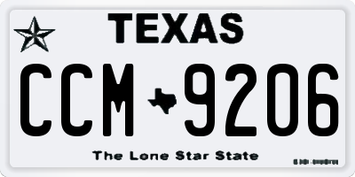 TX license plate CCM9206