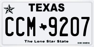 TX license plate CCM9207