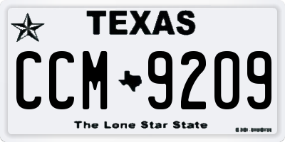TX license plate CCM9209