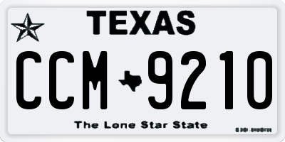 TX license plate CCM9210