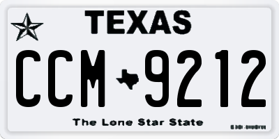 TX license plate CCM9212