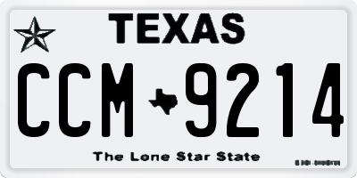 TX license plate CCM9214