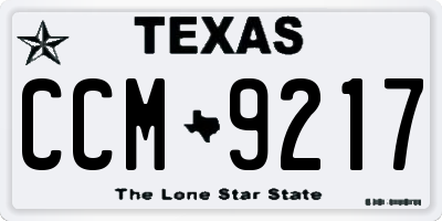 TX license plate CCM9217
