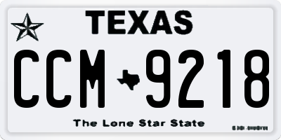 TX license plate CCM9218