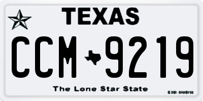 TX license plate CCM9219
