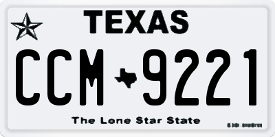 TX license plate CCM9221