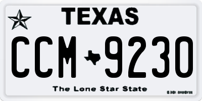 TX license plate CCM9230