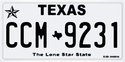 TX license plate CCM9231