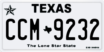 TX license plate CCM9232