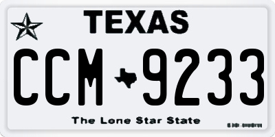 TX license plate CCM9233