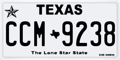 TX license plate CCM9238