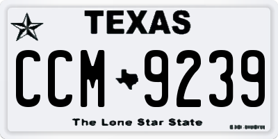 TX license plate CCM9239