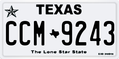 TX license plate CCM9243