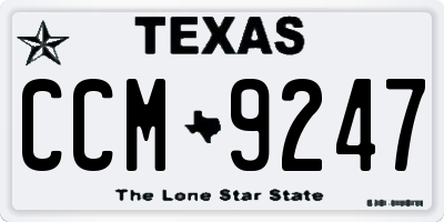 TX license plate CCM9247