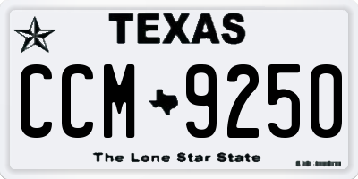 TX license plate CCM9250