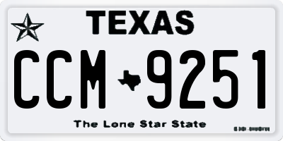 TX license plate CCM9251