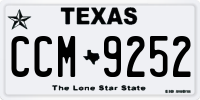 TX license plate CCM9252