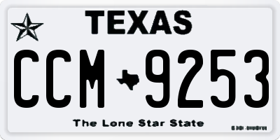 TX license plate CCM9253