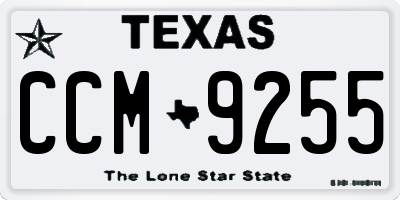 TX license plate CCM9255