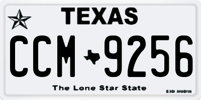 TX license plate CCM9256
