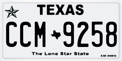 TX license plate CCM9258