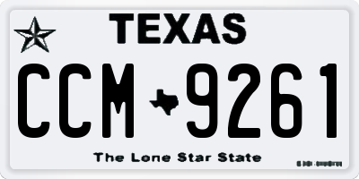 TX license plate CCM9261