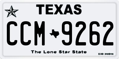 TX license plate CCM9262