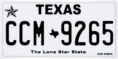 TX license plate CCM9265