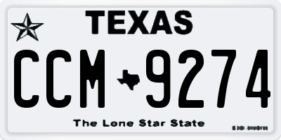 TX license plate CCM9274