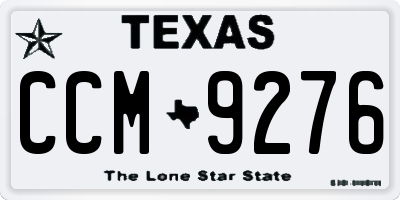 TX license plate CCM9276