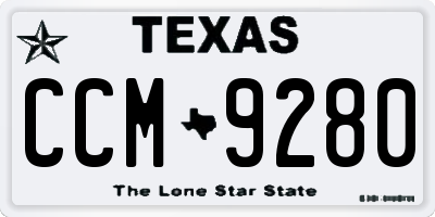 TX license plate CCM9280