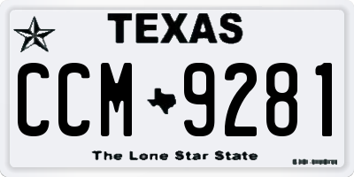 TX license plate CCM9281