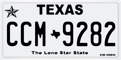 TX license plate CCM9282