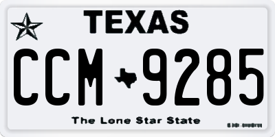 TX license plate CCM9285