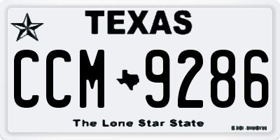 TX license plate CCM9286