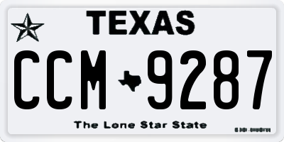 TX license plate CCM9287