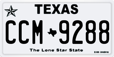 TX license plate CCM9288